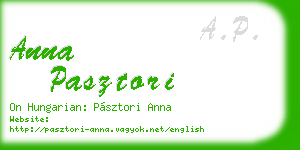 anna pasztori business card