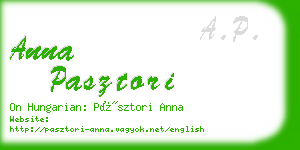 anna pasztori business card